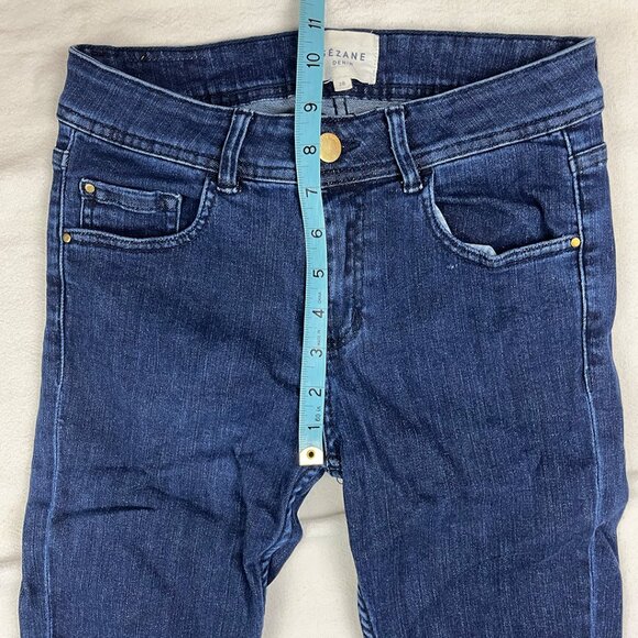 Sezane Denim Dark Blue Wash Jeans Size 28 Skinny Slim Mid-Rise Designer Chic - Picture 11 of 14